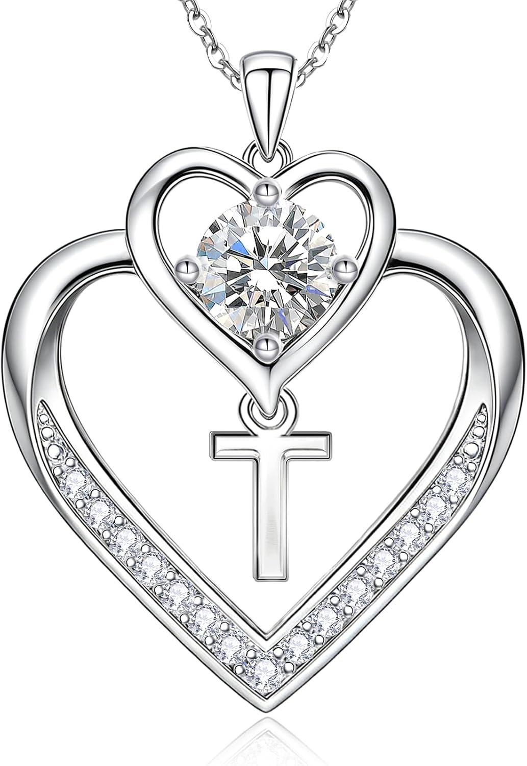 RIVIKO Mothers Day Necklace,1 Carat Moissanite Heart Initial deal at Amazon
