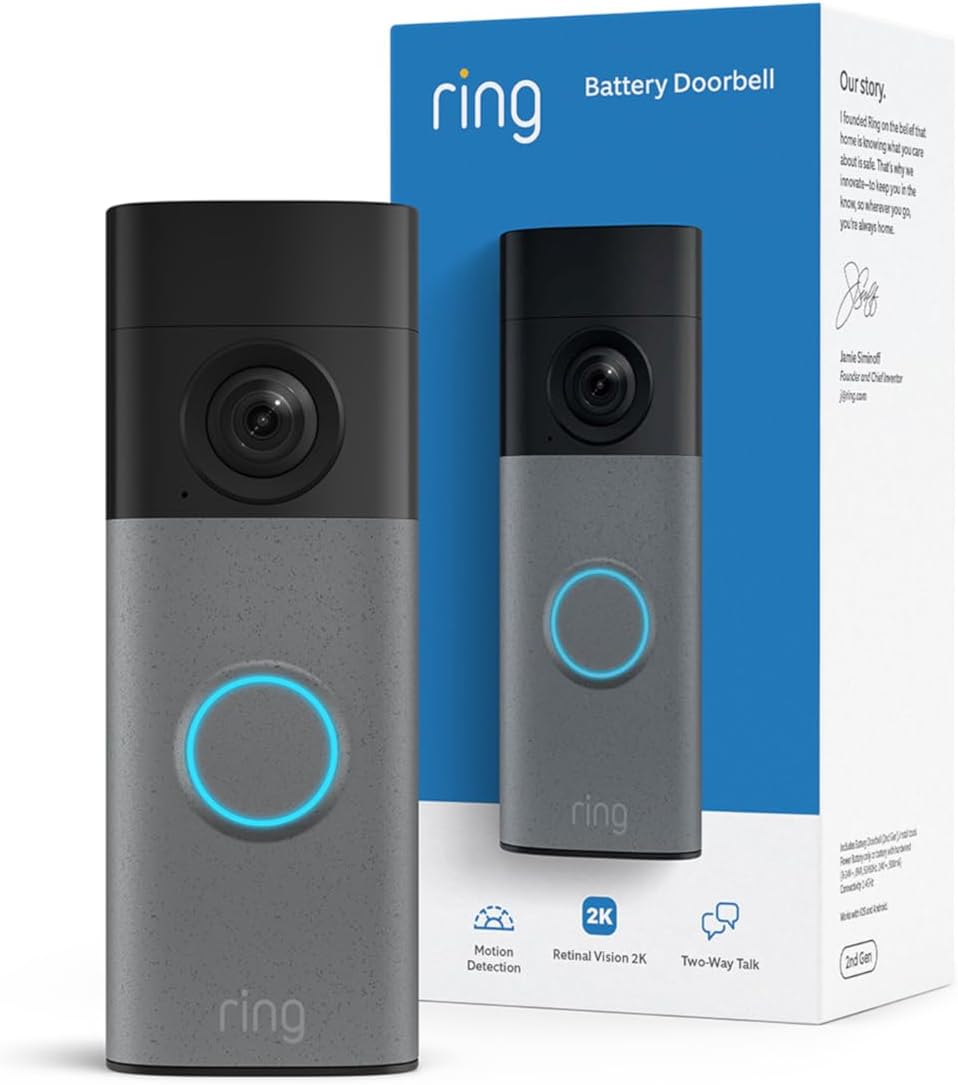 Ring Battery Doorbell (newest model) — Retinal 2K with wide- deal at Amazon