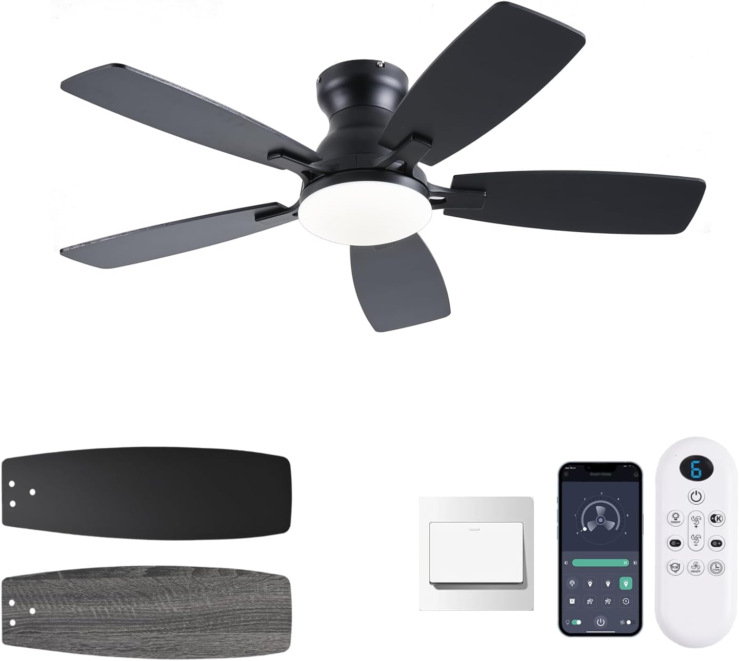 NKPU Ceiling Fans with Lights, Low Profile Ceiling Fan with deal at Amazon