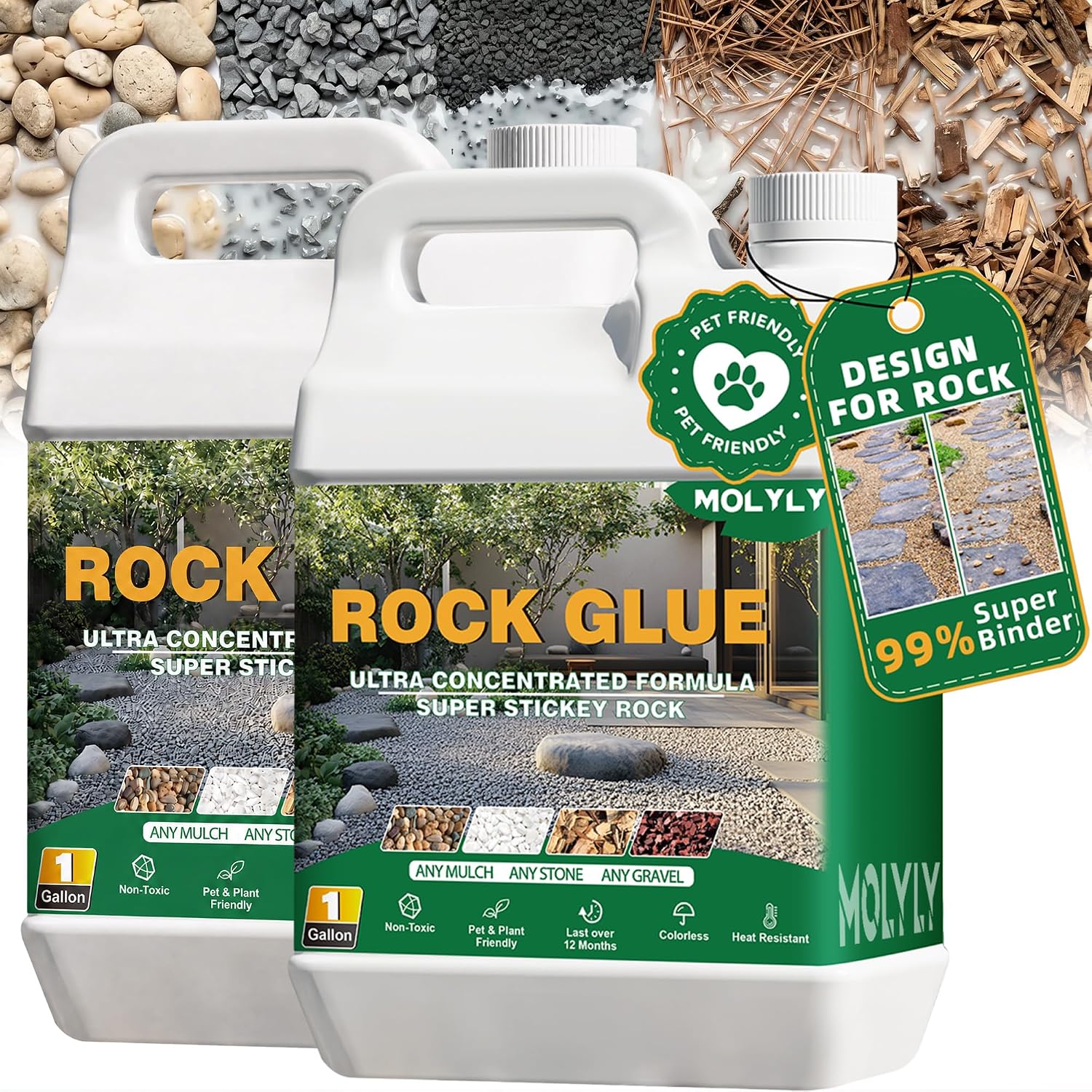 2-Gallon MOLYLY Rock Glue Mulch Glue & Gravel Binder deal at Amazon
