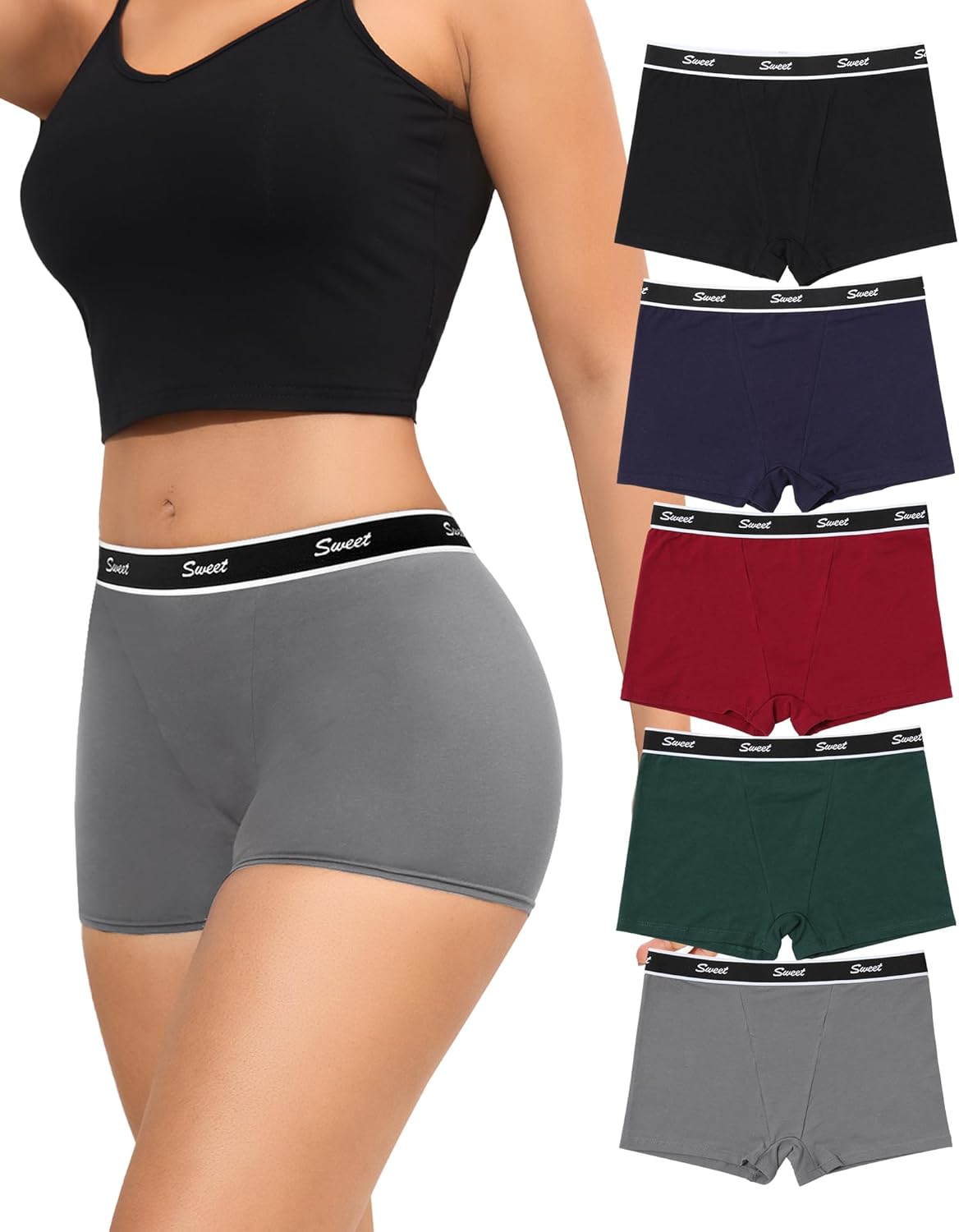 LEVAO Cotton Boy Shorts Underwear for Women Full Coverage Bo deal at Amazon
