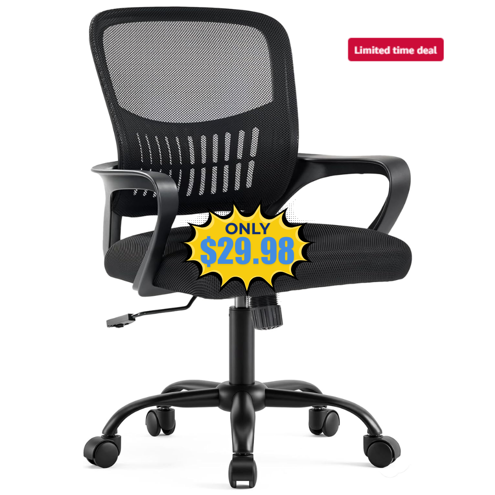 DUMOS Ergonomic Mid Back Mesh Desk Chair Deal: Save 25% at Amazon