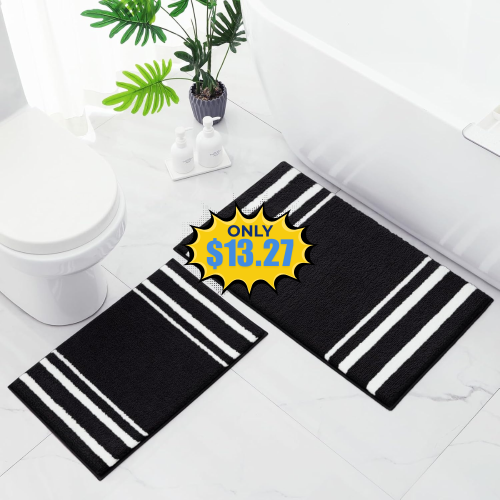 HOMEIDEAS Bathroom Rug Set 2 Piece Deal at Amazon