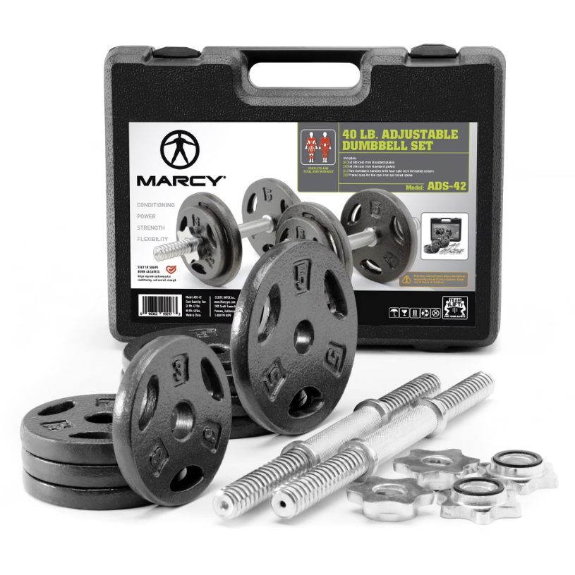 Marcy 40 lbs. Adjustable Dumbbell Set Deal: Save $60 at Walmart