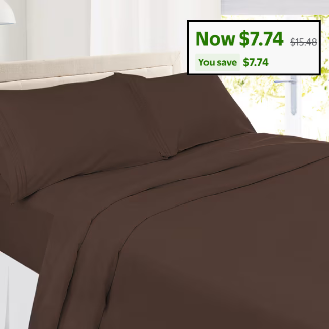 Line Bed Sheet Set Deal at Walmart: Save $7.74
