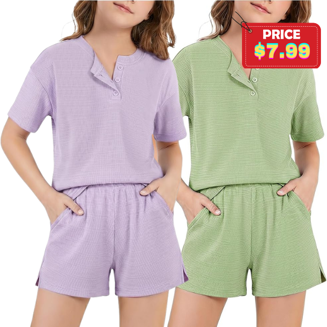 3-Button Top & Pocket Shorts Set Deal: Save 50% at Amazon