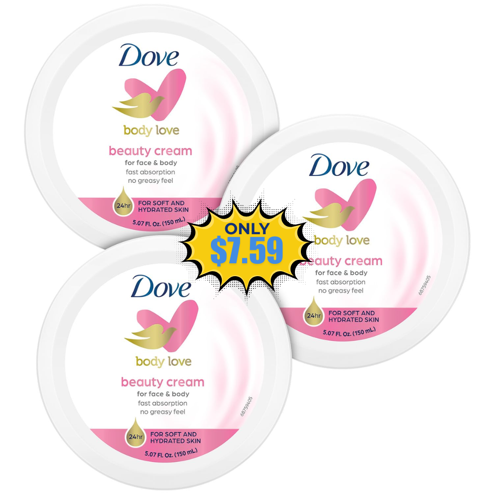 Dove Body Love Beauty Cream Deal: Save 50% at Amazon