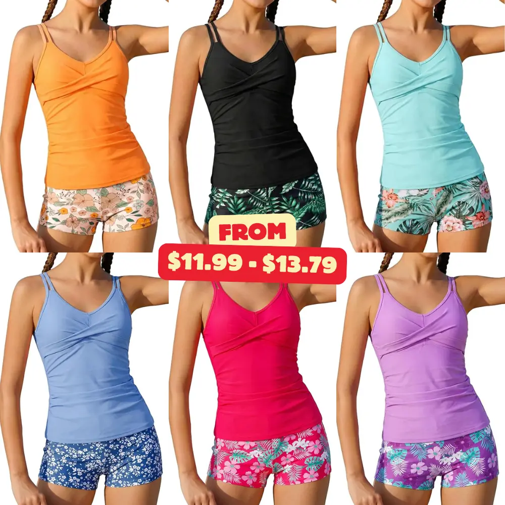 Tween Girls Tankini Swimsuit 2 Piece Deal on Amazon