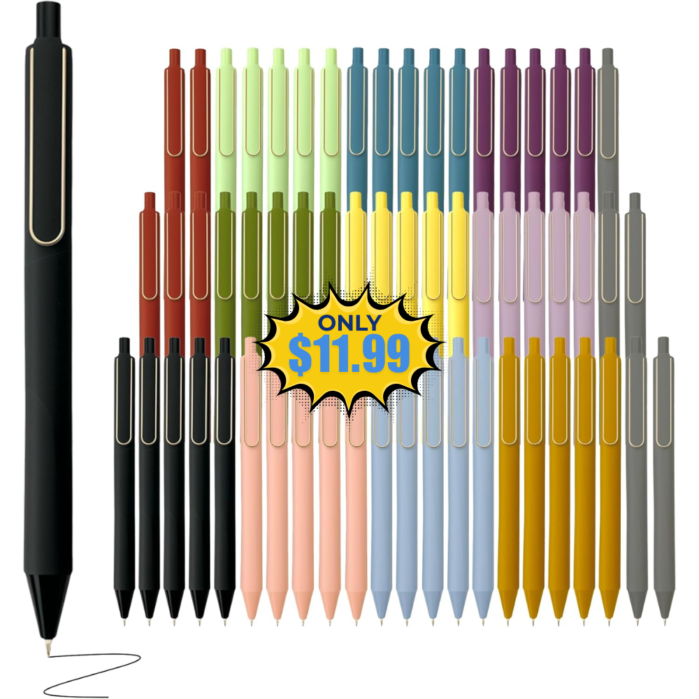 Black Gel Pens Bulk Click Pen 60-Pack Deal at Amazon