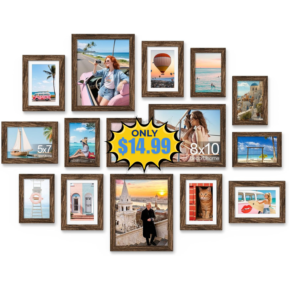 15 Pack Assorted Picture Frame Set Deal: Save at Amazon
