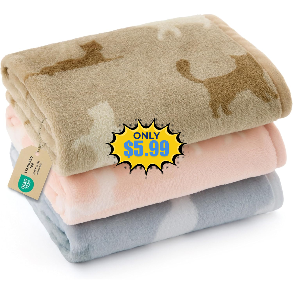 Bedsure 3-Pack Cat Blanket Deal at Amazon