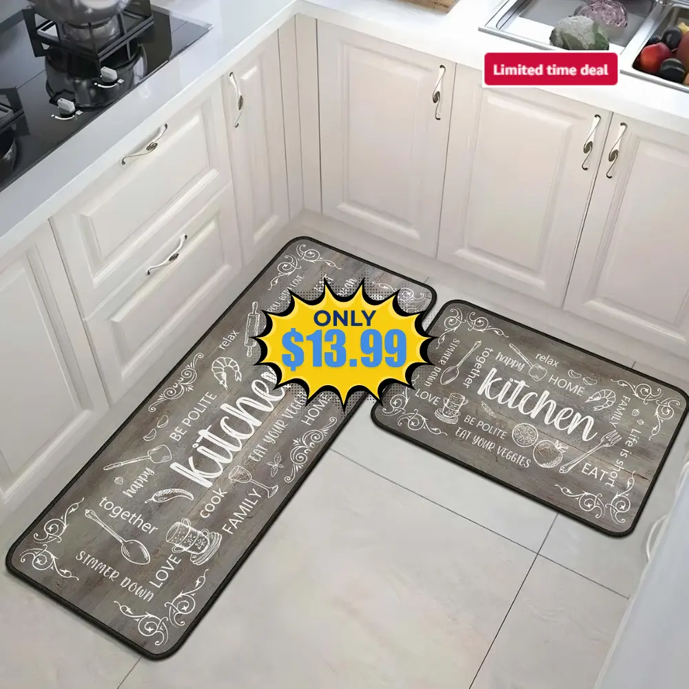 Grey Kitchen Rugs & Mats Set Deal: Save 30% at Amazon
