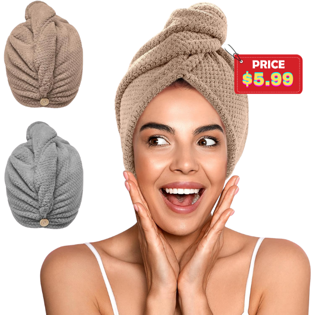 2 Pack Microfiber Hair Towel Wrap Deal: Save 40% at Amazon