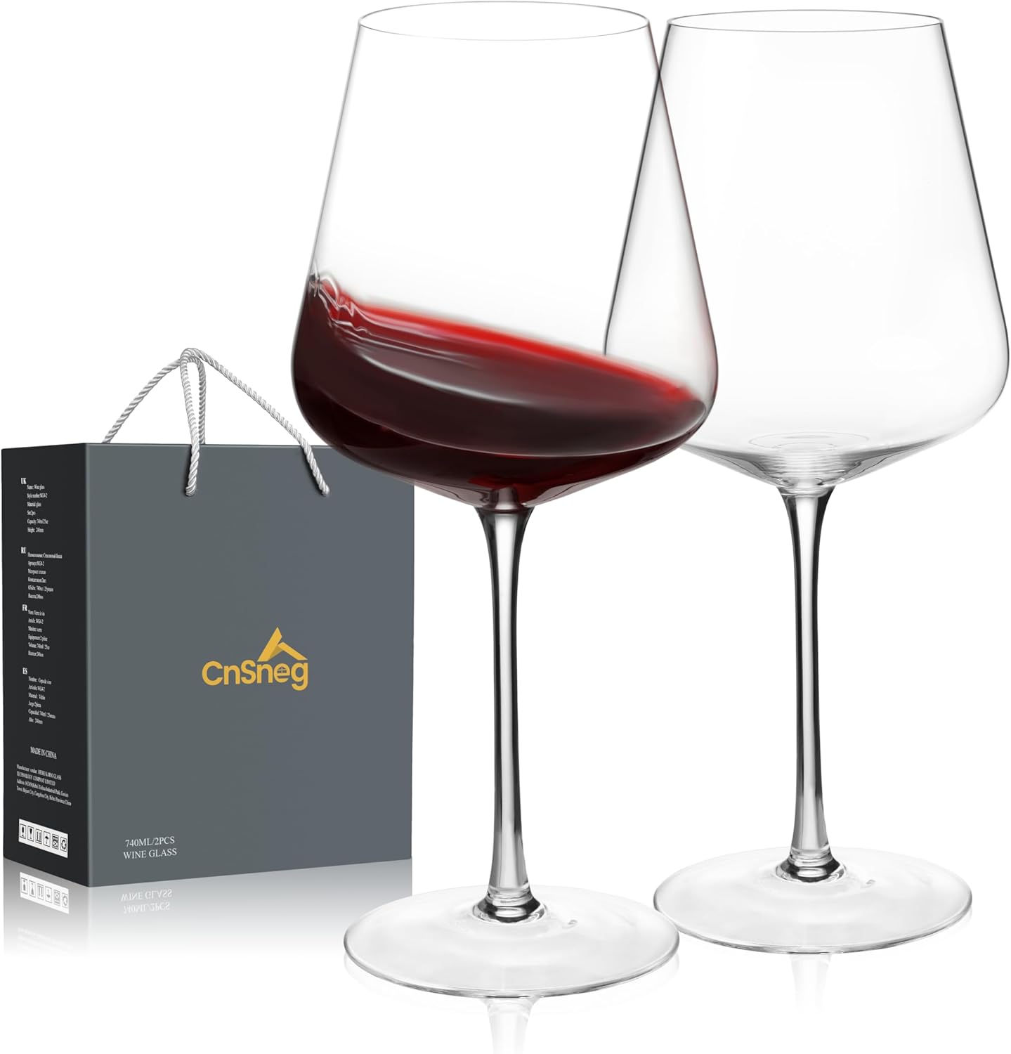 CnSneg Crystal Wine Glasses Set of 2, Large Wine Glass 25OZ, deal at Amazon