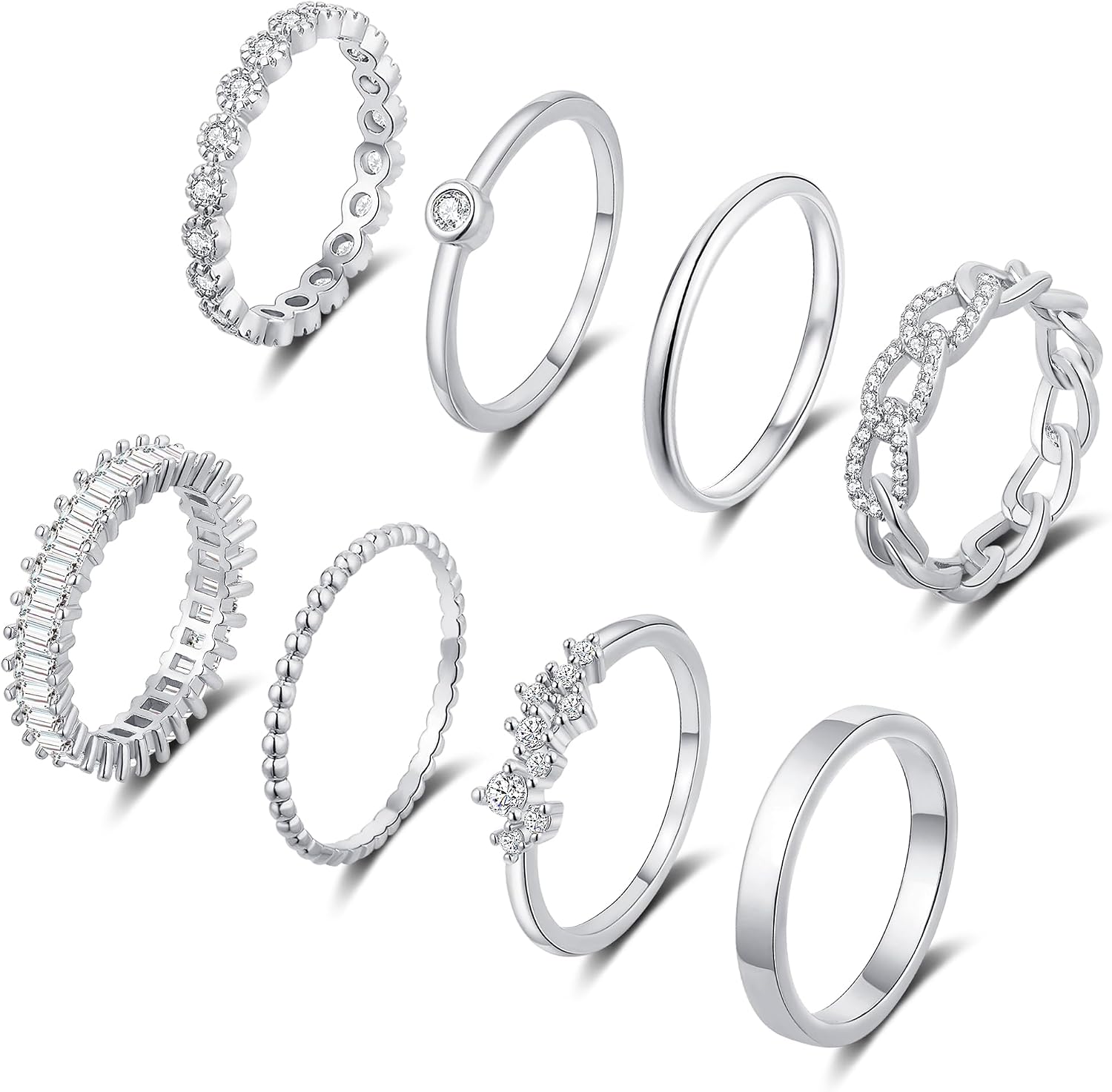ZNBOH Gold Silver Plated Stacking Rings Set Only $7.99 at Amazon