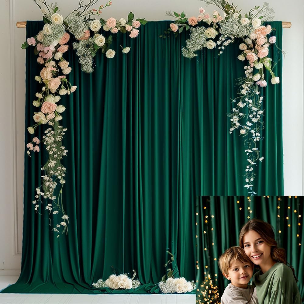 KUKUSOUL 10x10FT Green Curtains for Parties Green Backdrop C deal at Amazon