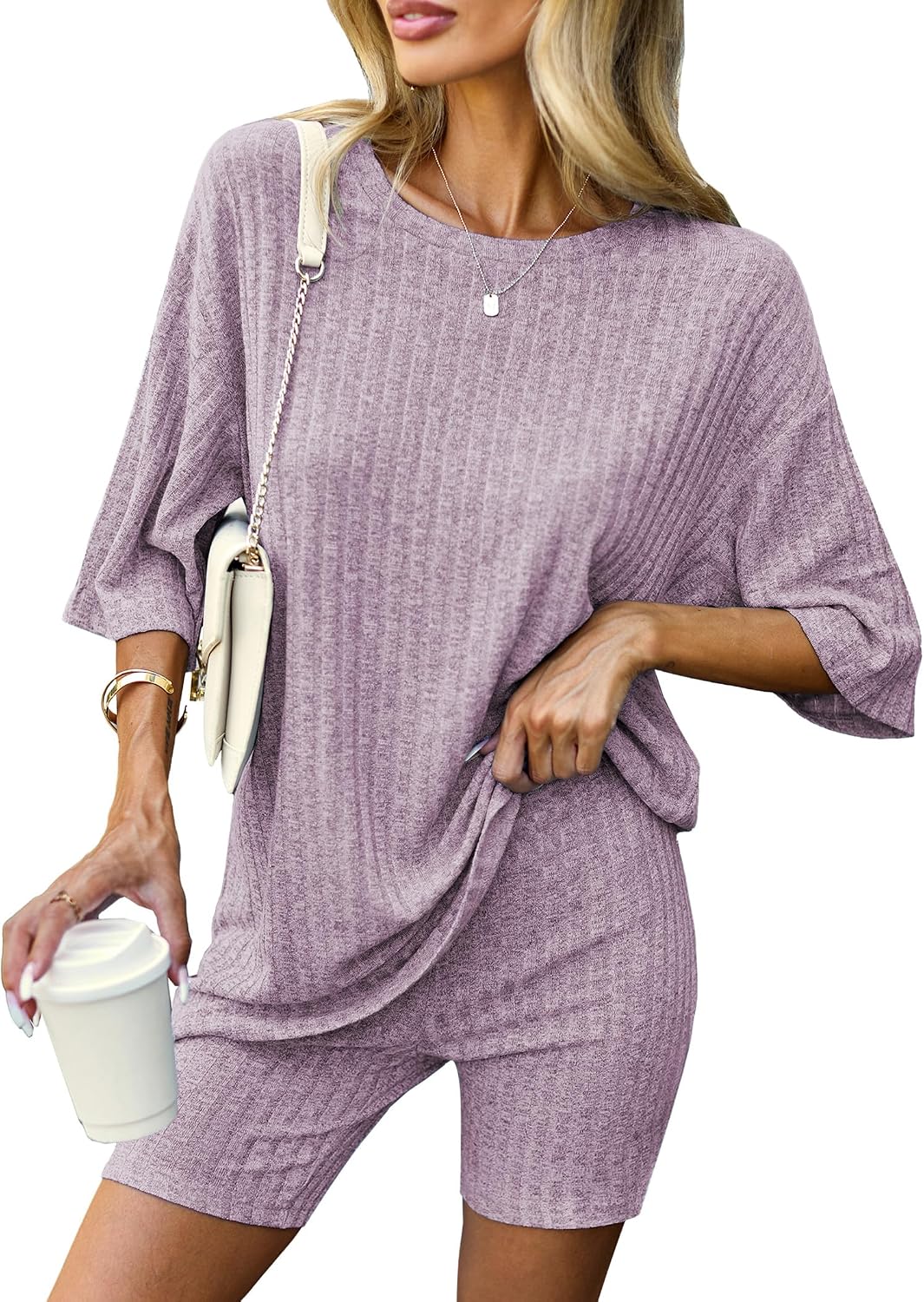Ekouaer Pajamas 2 Piece Lounge Set at Amazon