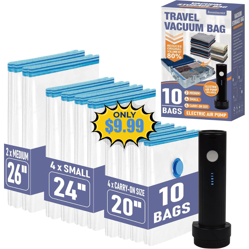 Travel Vacuum Storage Bags Deal: Save 60% at Amazon