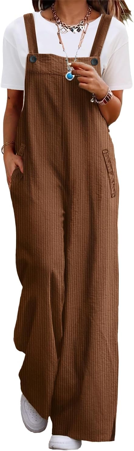 YESNO Women's Casual Corduroy Overalls Adjustable Straps Bag deal at Amazon
