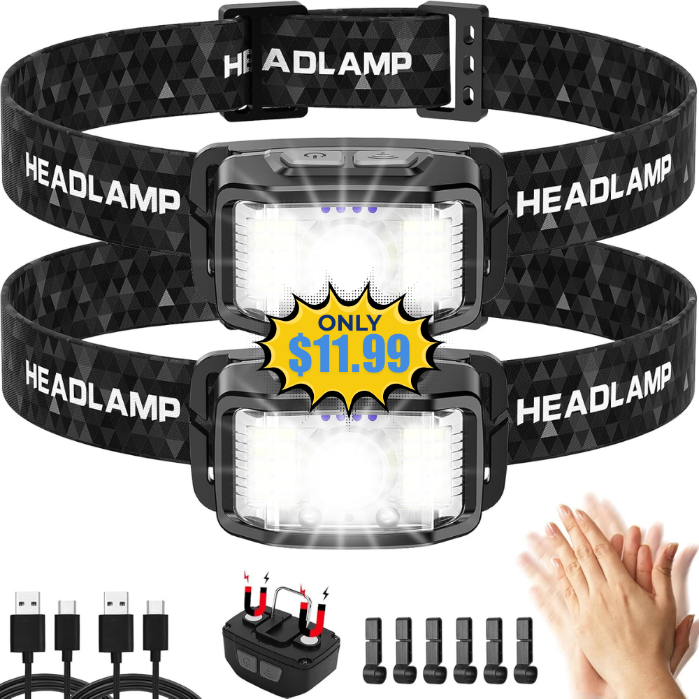 2 Pack Super Bright Led Headlamp Deal: Save $4 at Amazon