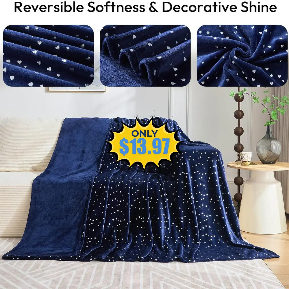 Fleece Blanket Heart Foil Print Deal at Amazon: Save $13.97