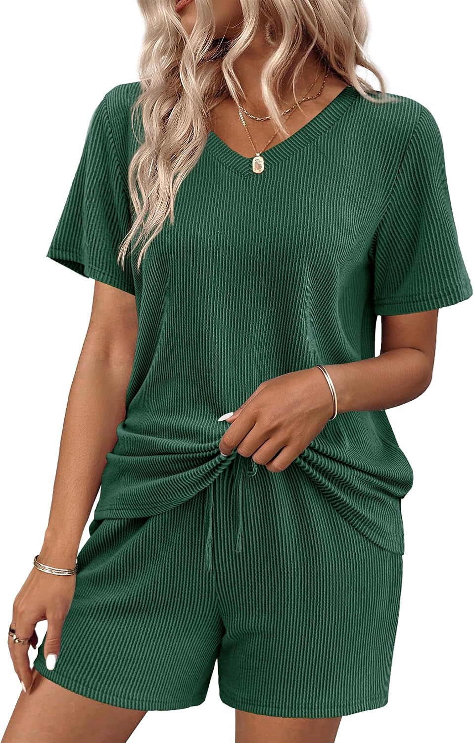 Ekouaer Womens Pajama Sets Short Sleeve Knit Only $24.99 at Amazon
