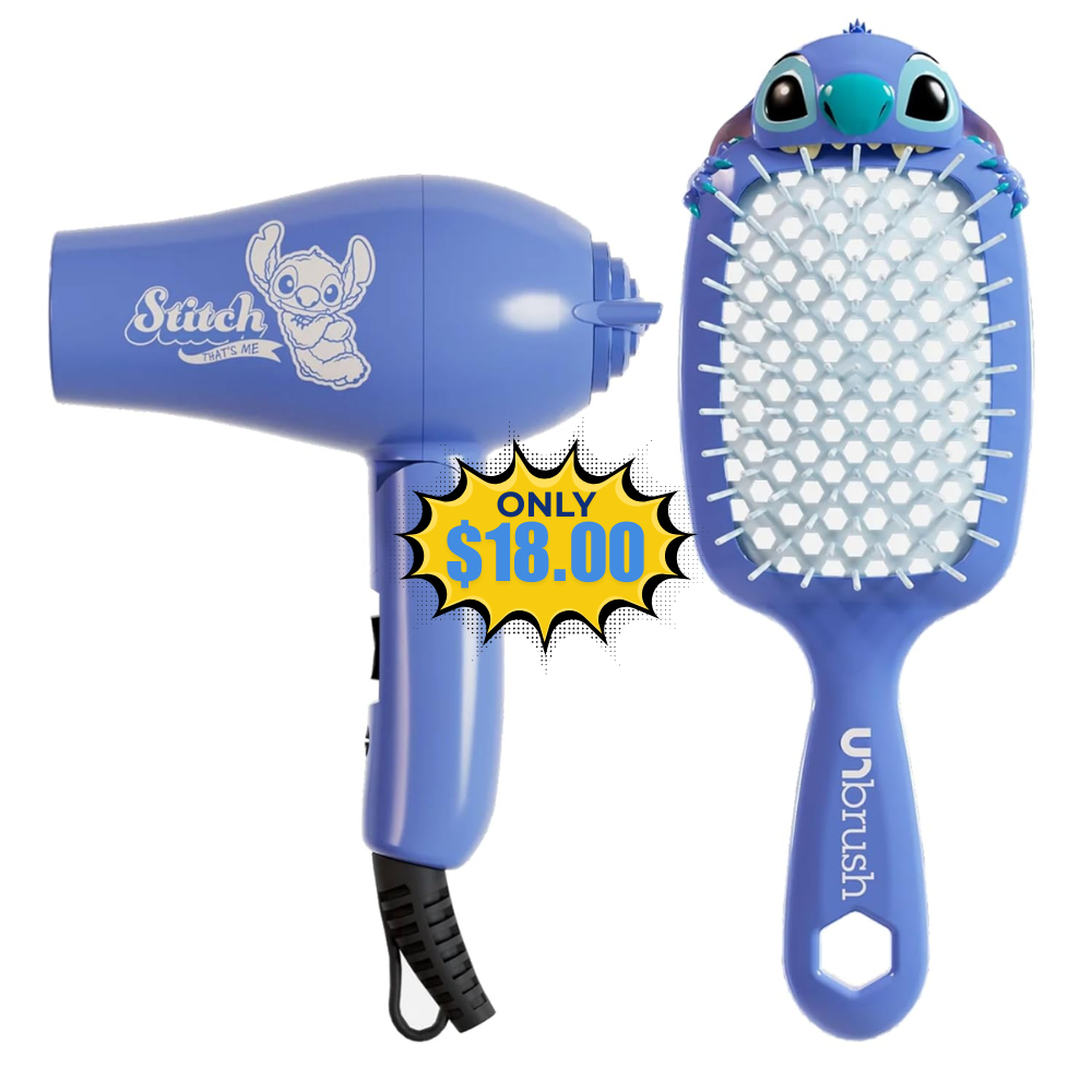 Disney Stitch UNbrush & Mini Dryer Deal: Save 63% at Amazon