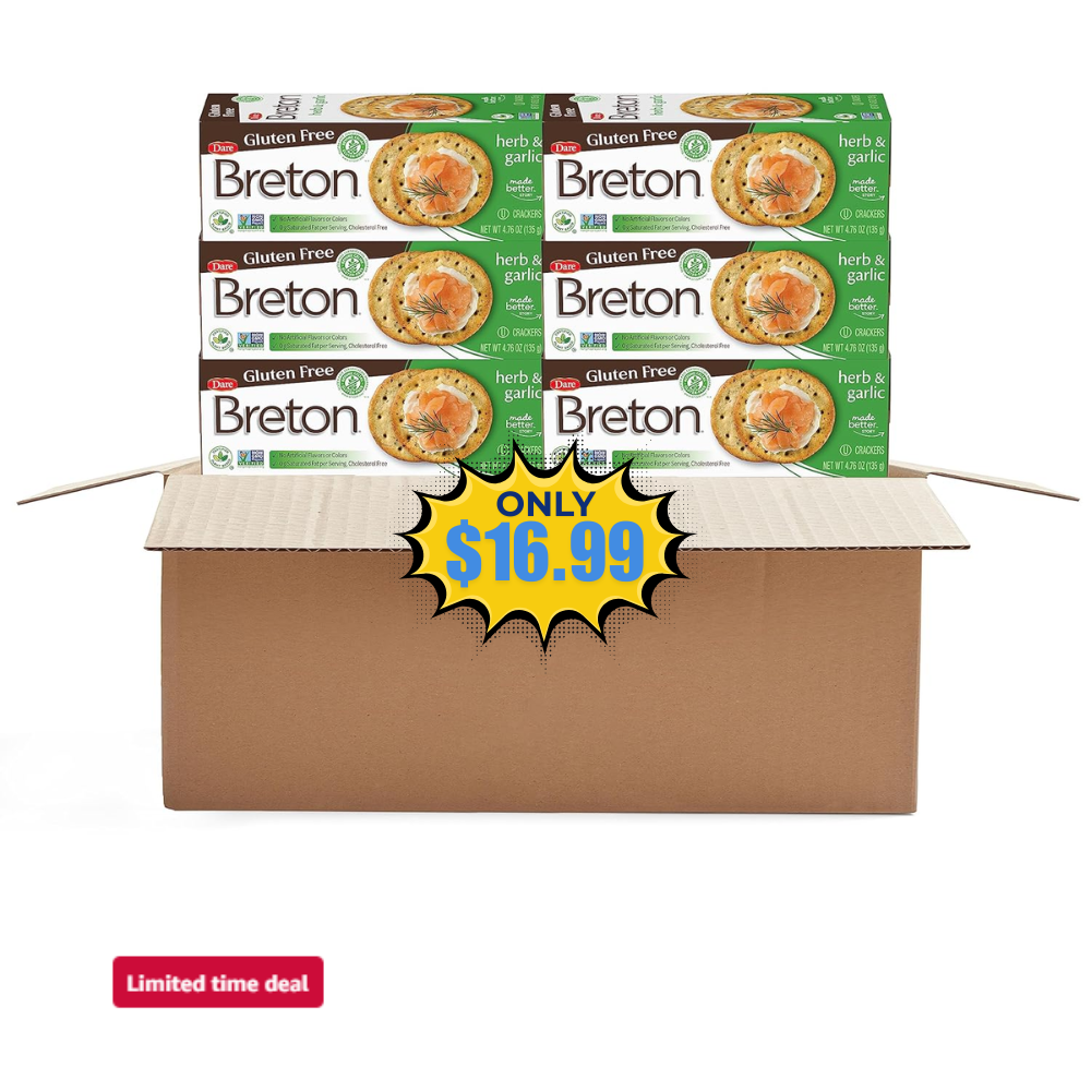 Breton Gluten Free Crackers Deal: Save 48% at Amazon