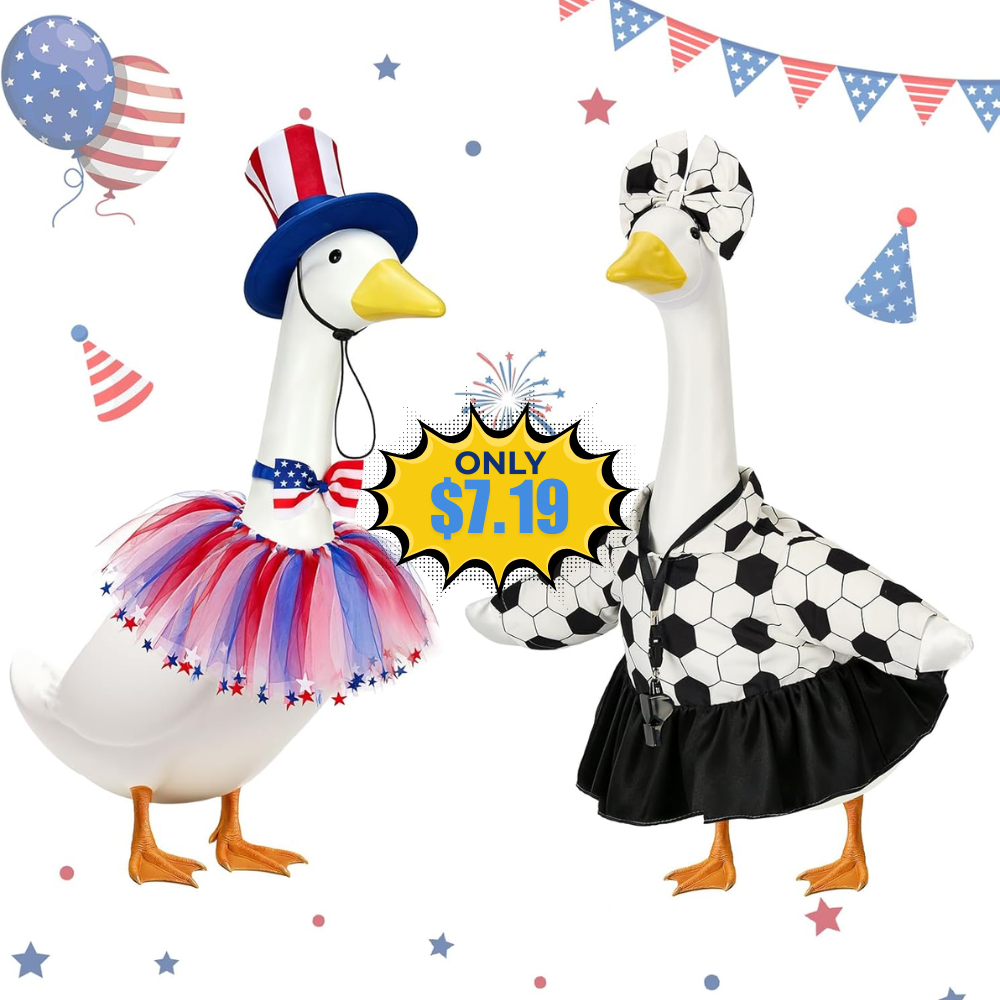 2 Set Porch Goose Outfits 4th of July Deal: Save 10% at Amazon