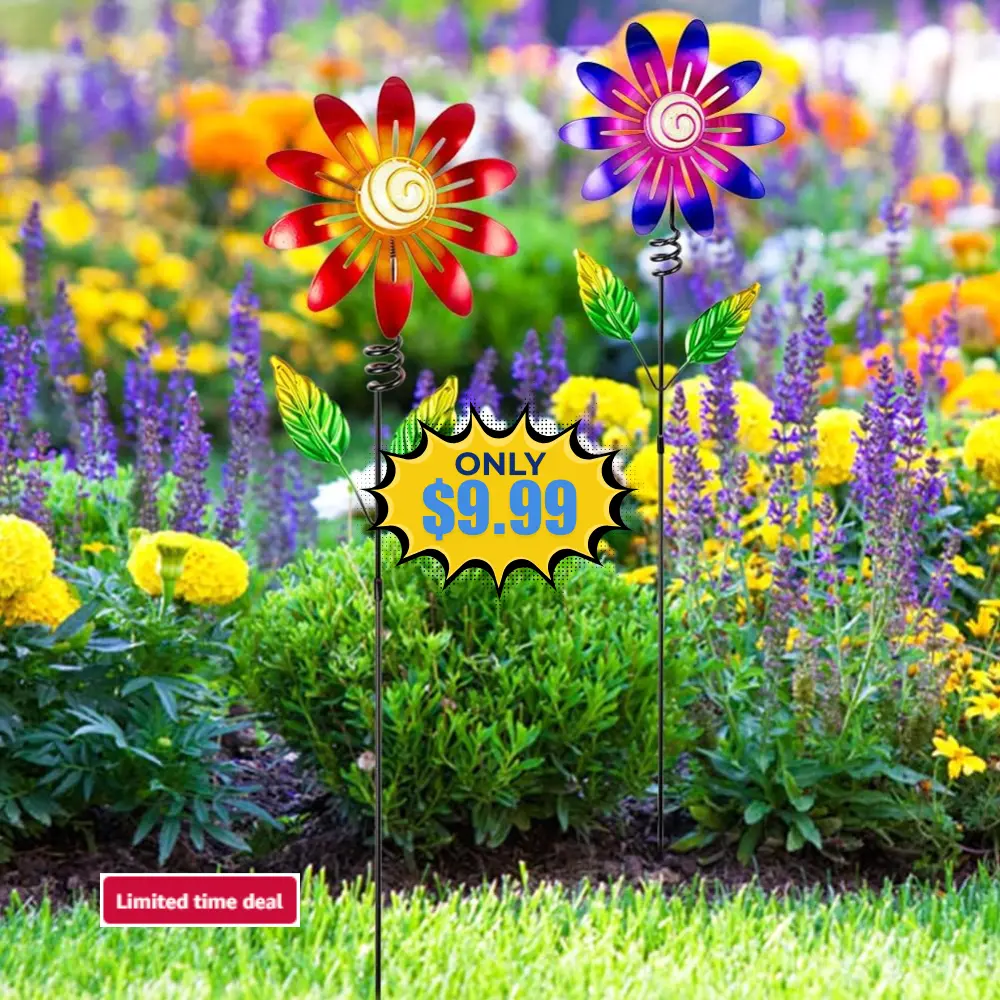 Metal Flowers Decorative Garden Stakes 2 Pack Deal: Save 50% at Amazon