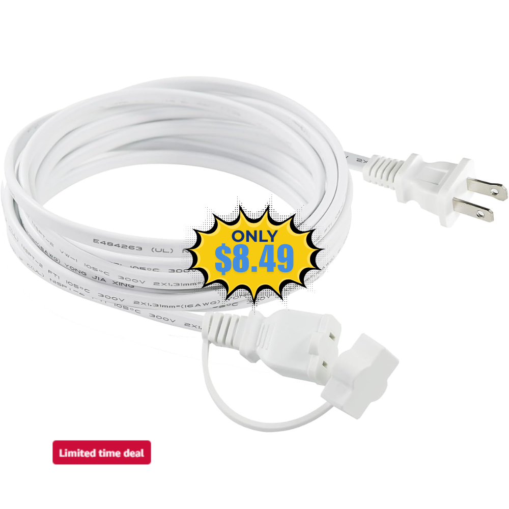 15FT Polarized 2 Prong Extension Cord Deal: Save 50% at Amazon