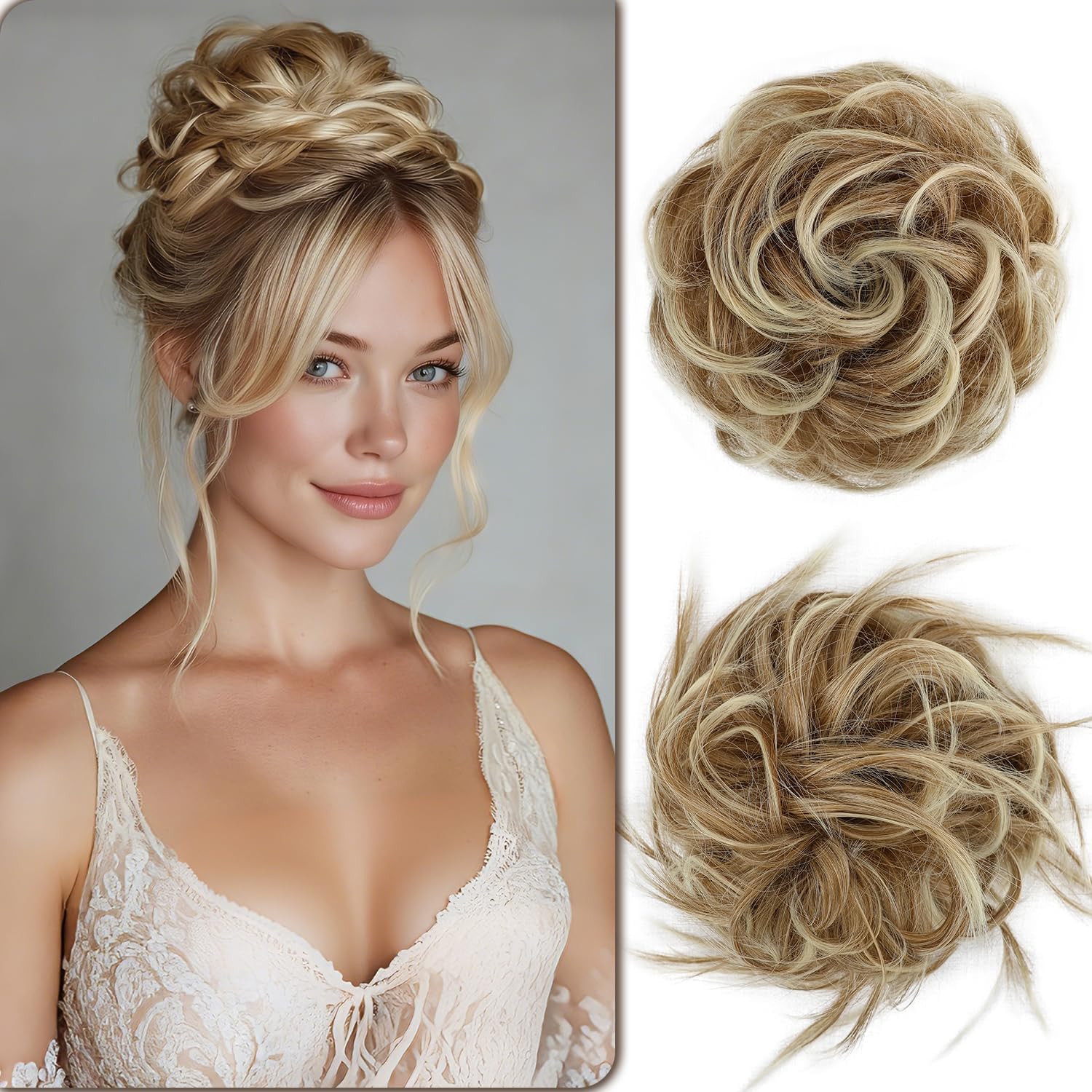 AISI BEAUTY 2PCS Messy Bun Hair Pieces Tousled Updo Hair Bun deal at Amazon