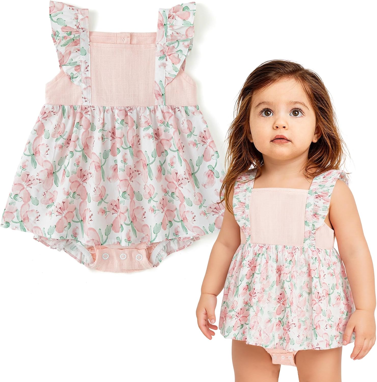 Simplee kids Infant Baby Girls Sleeveless Summer Outfits Rom deal at Amazon
