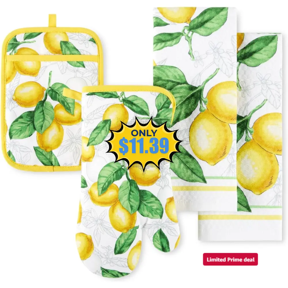 Martha Stewart Lots of Lemons Kitchen Set: Save 66% at Amazon
