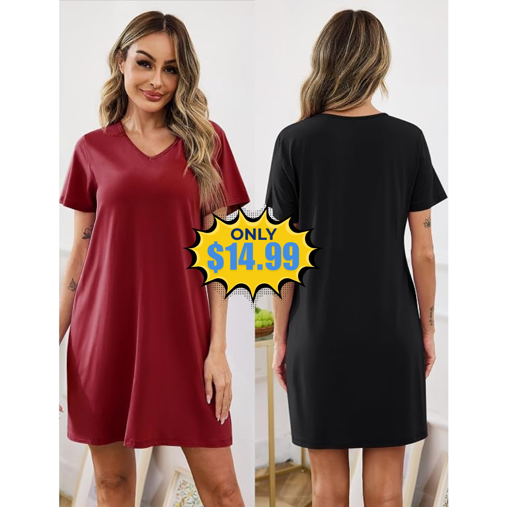 Marvmys Women’s 2-Pack Nightgowns Deal at Amazon