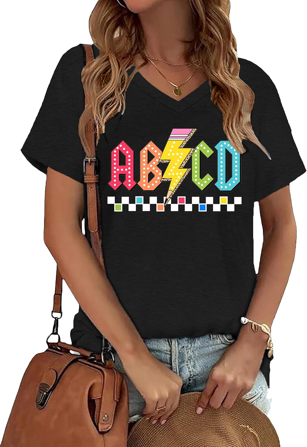 Teacher Shirts Women Teacher Life V-Neck Short Only $16.99 at Amazon