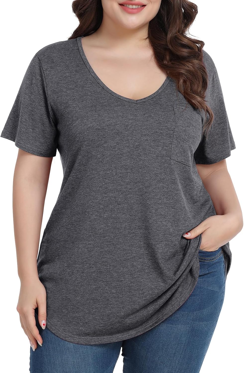 BELAROI Women Plus Size V-Neck Tunic Tops Only $24.99 at Amazon