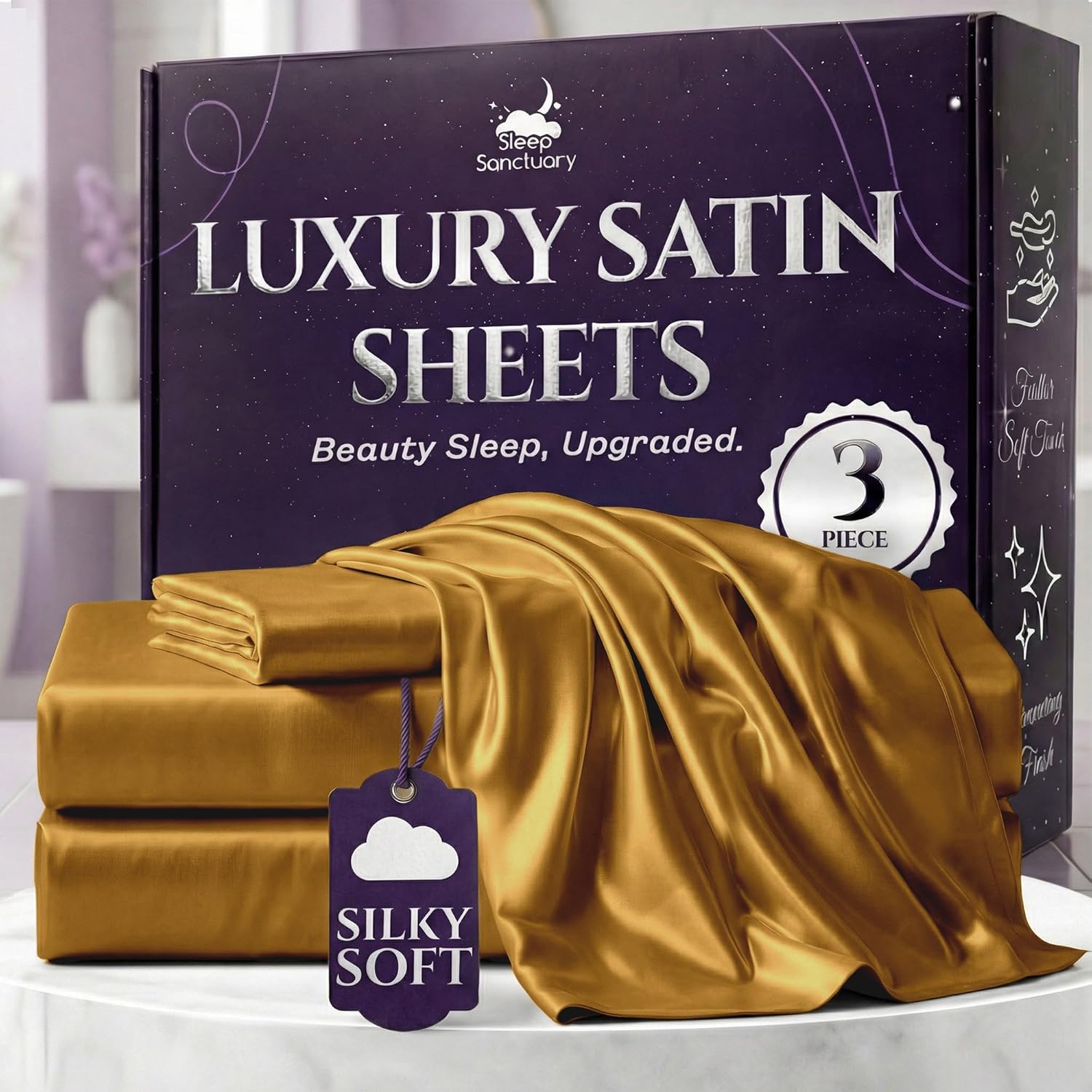 SLEEP SANCTUARY Satin Sheets Only $23.76 (Reg. $27.95) at Amazon