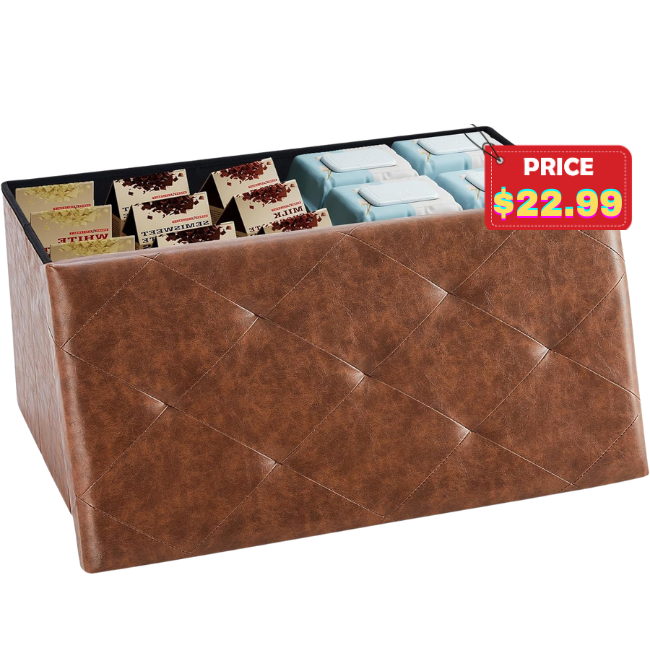 Folding Storage Ottoman Bench Deal: Save 43% at Amazon