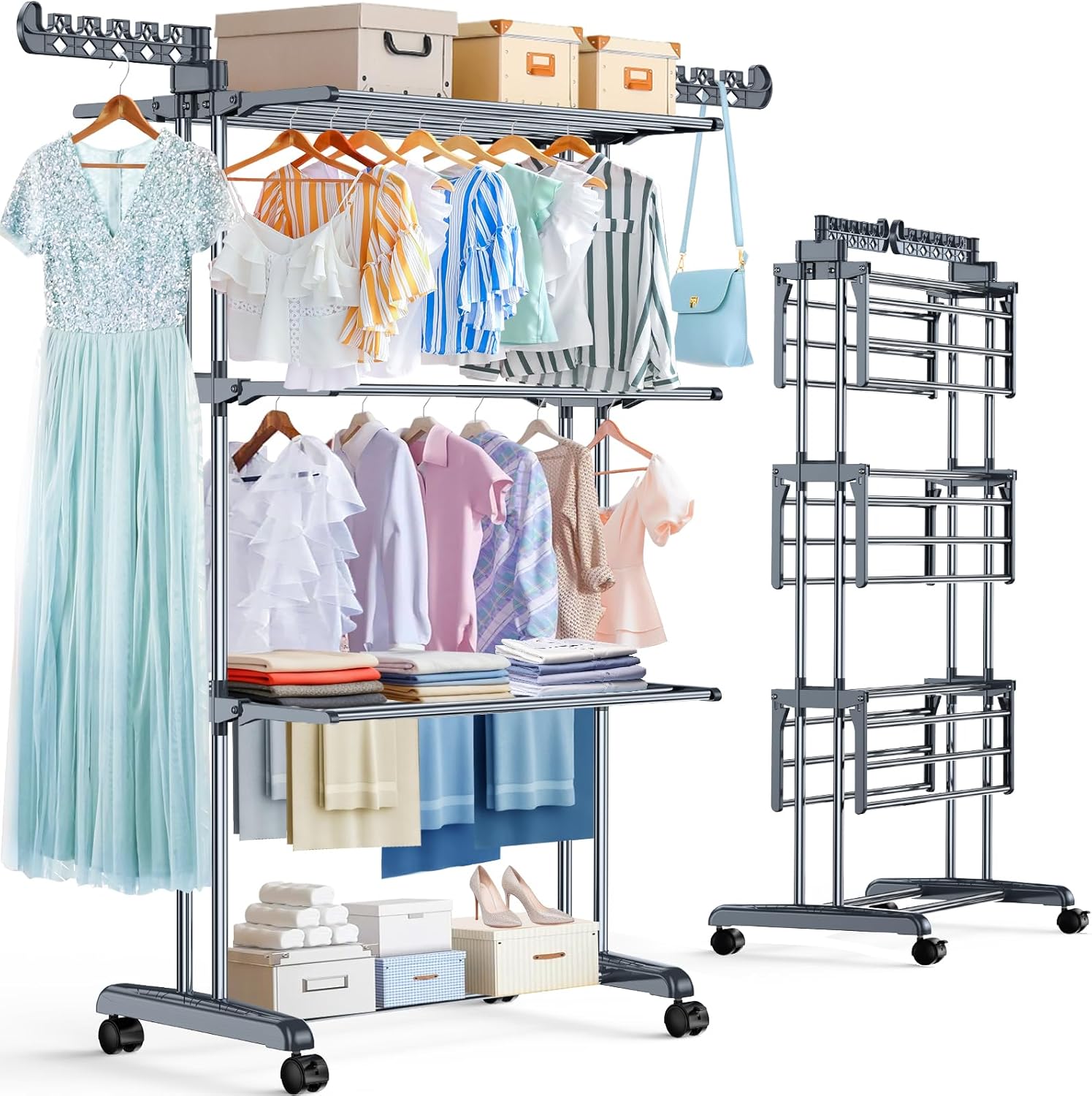 4-Tier Folding Clothes Drying Rack Deal: 40% Off at Amazon