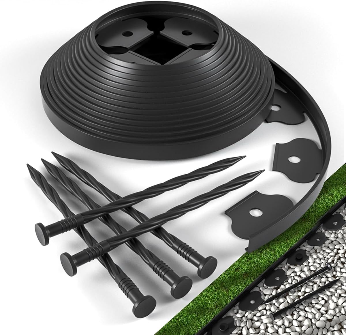 40′ x 2″ Landscape Black Edging Border Kit w/ Only $26.99 at Amazon