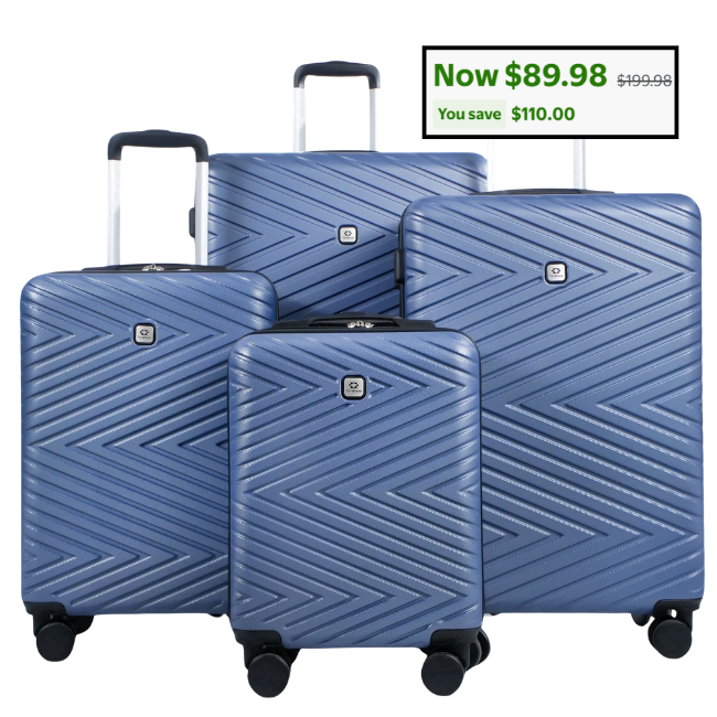 Travelhouse 4 Piece Hardshell Luggage Set Deal: Save $110 at Walmart
