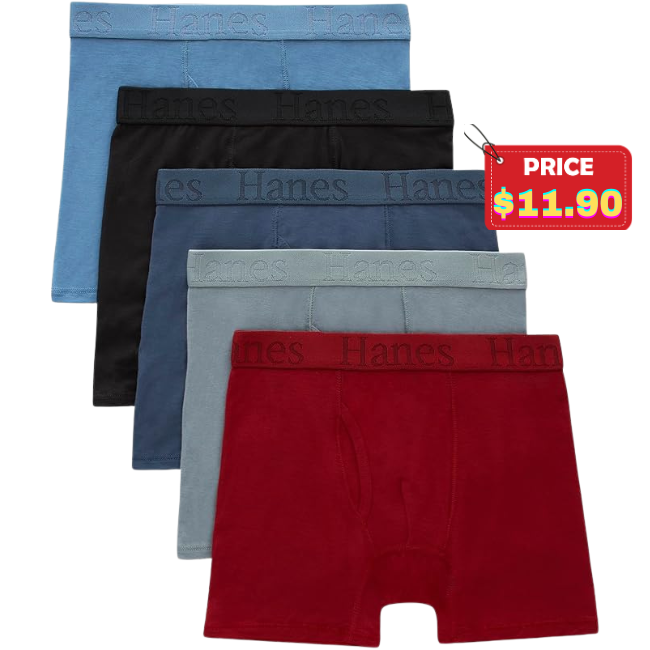Hanes Boys Boxer Brief Underwear 5-pack Deal: Save 59% at Amazon