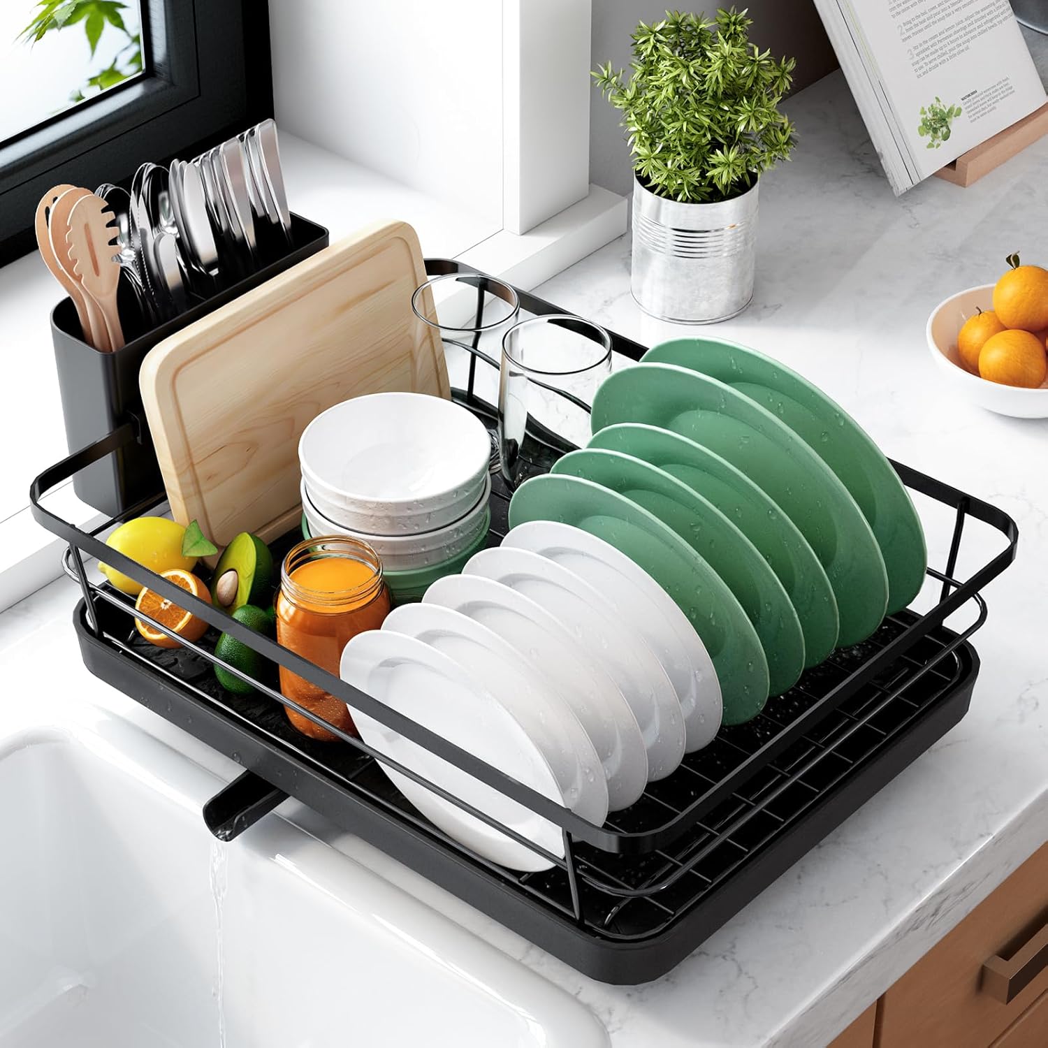 Kitsure Dish Drying Rack for Kitchen Counter, Stainless Stee deal at Amazon