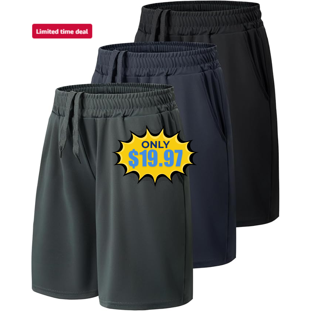 3 Pack Athletic Basketball Boys Shorts Deal: Save 33% at Amazon