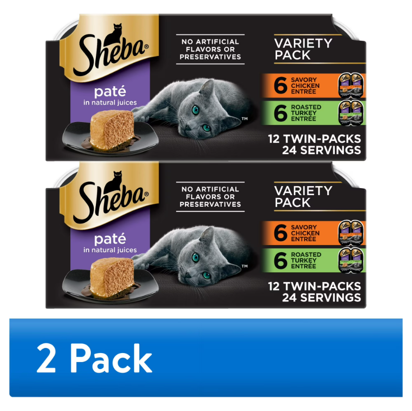 Sheba Variety Pack Wet Cat Food Pate 2 Pack Deal at Walmart: Save $7.21