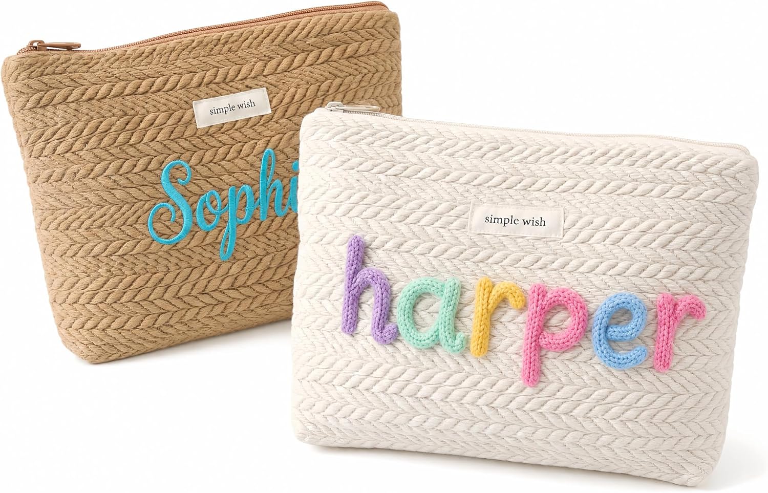 Personalized woven travel makeup bag, with extra-large capac deal at Amazon
