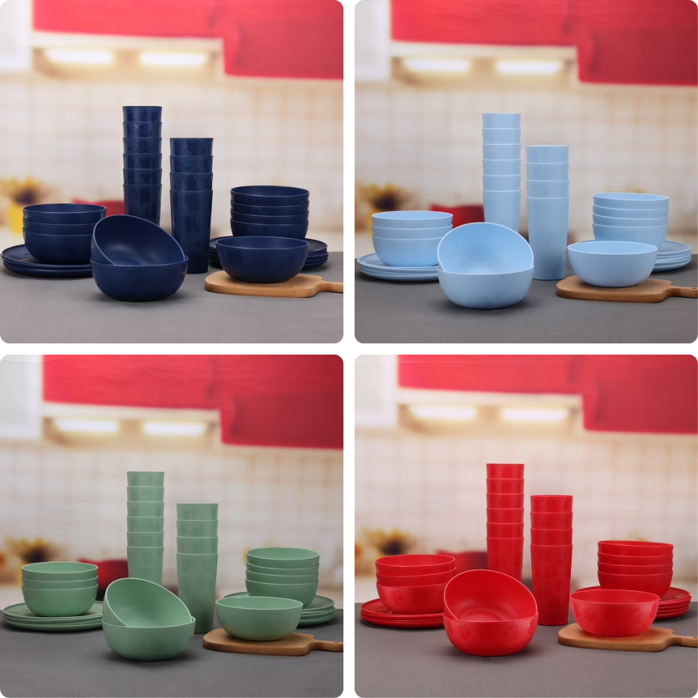 Mainstays 30-Piece Plastic Dinnerware Bundle Set Deal: Save $5.09 at Walmart
