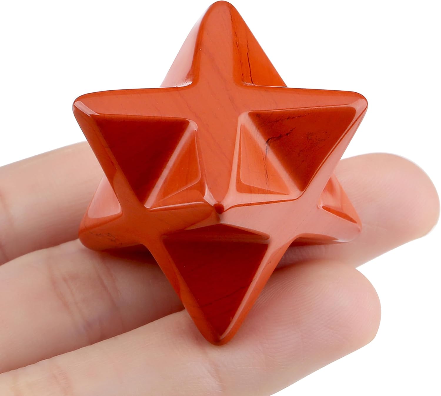 QINJIEJIE Red Japer Merkaba Crystal, 1" Natural Healing 3D S deal at Amazon