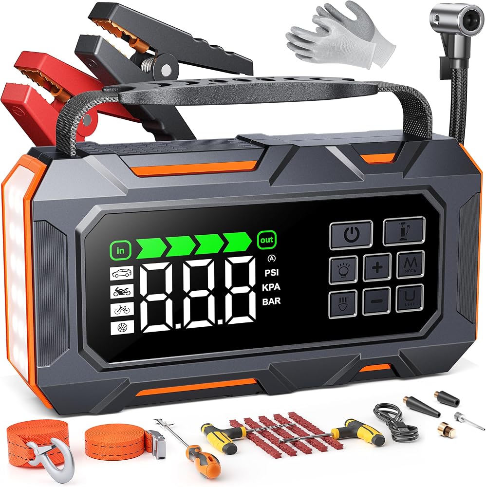 TREKURE 16-in-1 8000A Car Battery Jump Starter with Air Comp deal at Amazon
